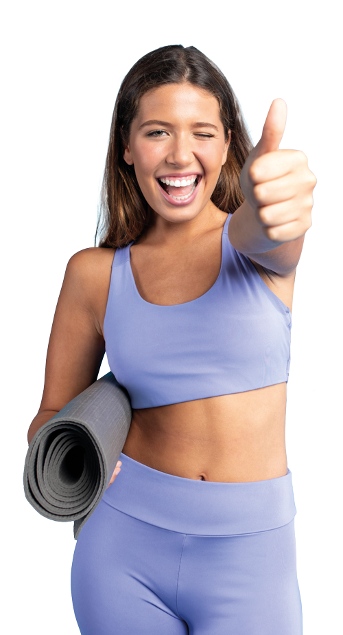 Ragazza Lunica Fitness con pollice in su